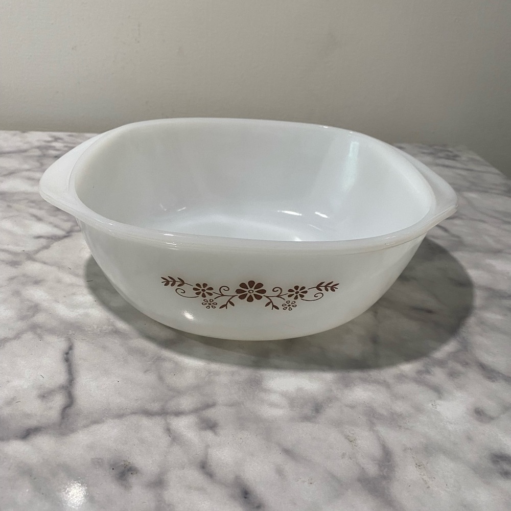 Vintage Glasbake square bowl